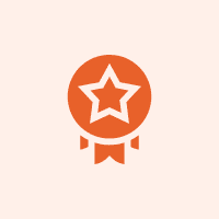 Award badge with star icon